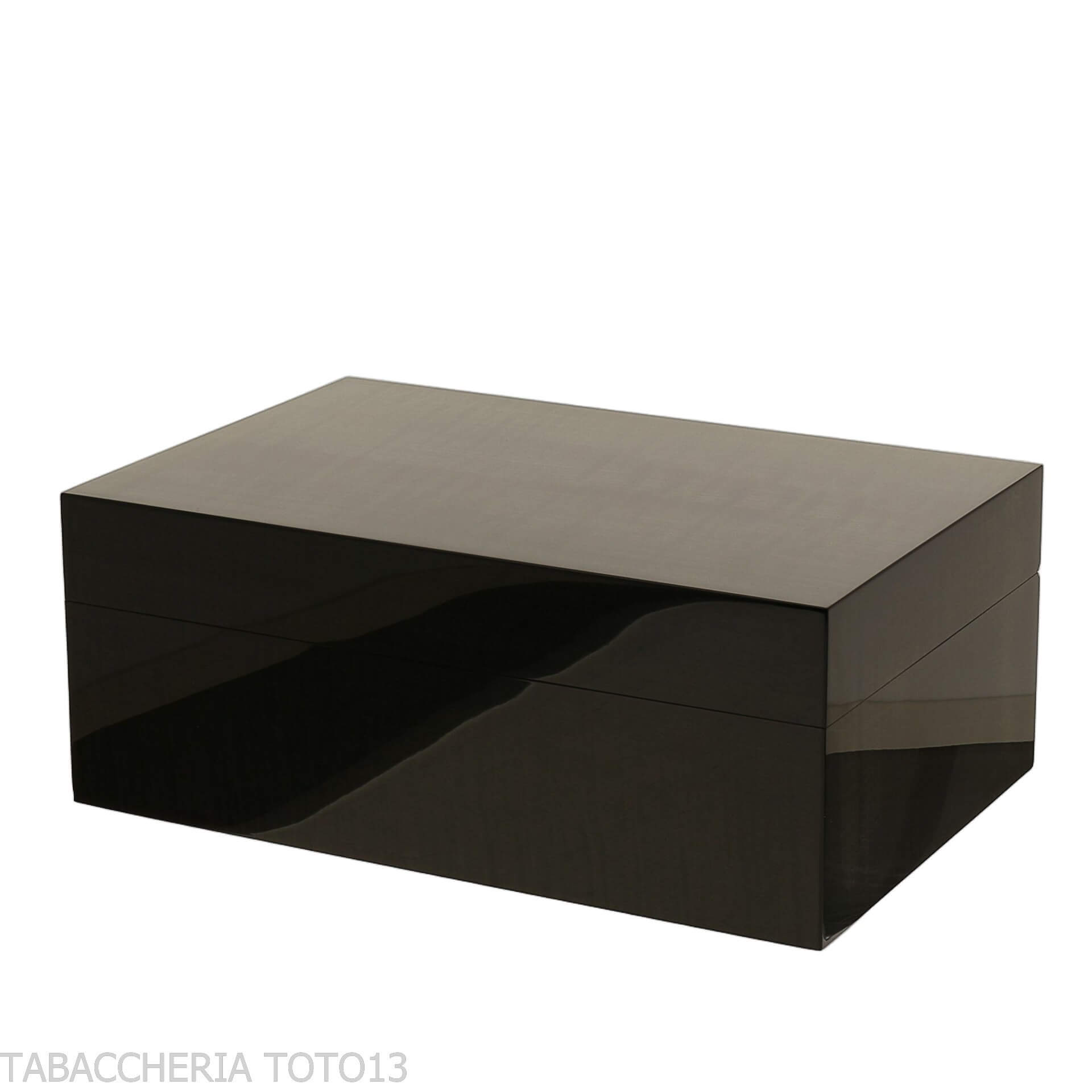 Gentili humidified box for 40 cigars, glossy black finish - Accessories Cigar