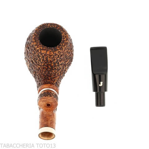 Ser Jacopo Insanus N.1 Pipe courbée en bruyère de pomme rustique - Pipe Pour le Tabac - Racine naturelle
