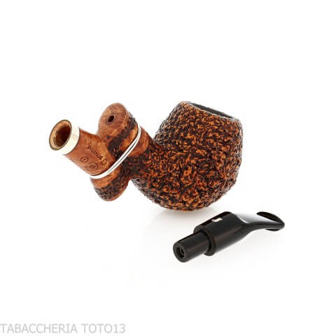 Ser Jacopo Insanus N.1 Pipe courbée en bruyère de pomme rustique - Pipe Pour le Tabac - Racine naturelle