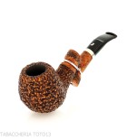 Ser Jacopo Insanus N.1 rusticated Apple briar bent pipe - Tobacco Pipes - Natural root