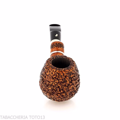 Ser Jacopo Insanus N.1 rusticated Apple briar bent pipe - Tobacco Pipes - Natural root