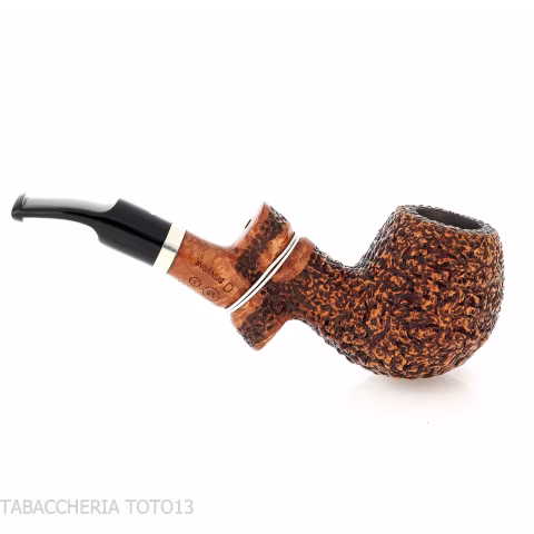 Ser Jacopo Insanus N.1 rusticated Apple briar bent pipe - Tobacco Pipes - Natural root