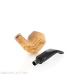 Aldo Velani bent Rhodesian Olive Wood Pipe-Aldo Velani