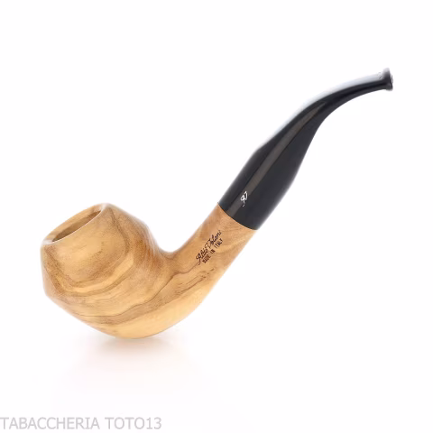 Aldo Velani bent Rhodesian Olive Wood Pipe-Aldo Velani