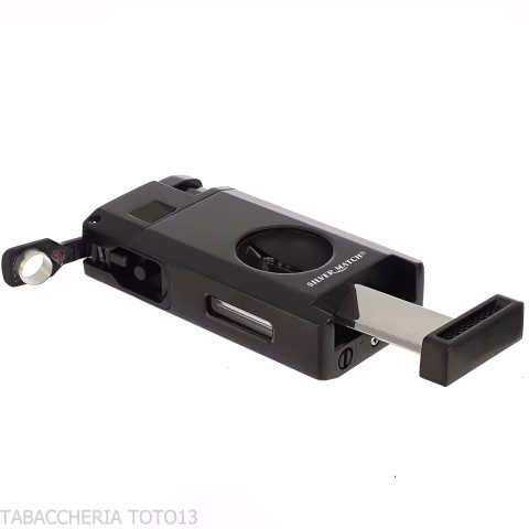 Silver Match Dublin accendino nero double jet flame con tagliasigari V cut-Accendini per Sigaro
