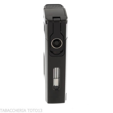 Silver Match Dublin Black Double Jet Flame Lighter with V-Cut Cigar Cutter-Lighter For Cigar