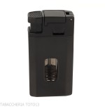 Silver Match Dublin Black Double Jet Flame Lighter with V-Cut Cigar Cutter-Lighter For Cigar