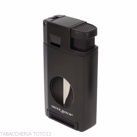 Silver Match Dublin accendino nero double jet flame con tagliasigari V cut-Accendini per Sigaro