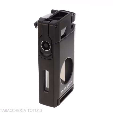Silver Match Dublin accendino nero double jet flame con tagliasigari V cut-Accendini per Sigaro