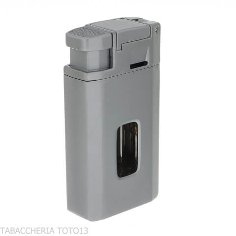 Silver Match Dublin Silver Double Jet Flame Lighter with V-Cut Cigar Cutter-Lighter For Cigar