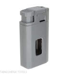 Silver Match Dublin Silver Double Jet Flame Lighter with V-Cut Cigar Cutter-Lighter For Cigar