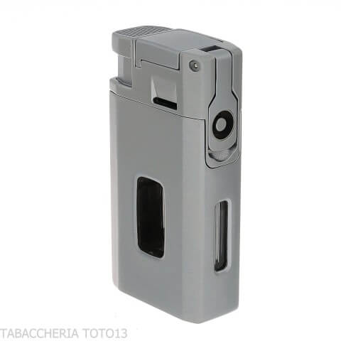 Silver Match Dublin Silver Double Jet Flame Lighter with V-Cut Cigar Cutter-Lighter For Cigar
