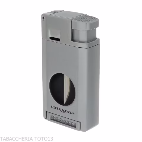Silver Match Dublin accendino argento double jet flame con tagliasigari V cut-Accendini per Sigaro