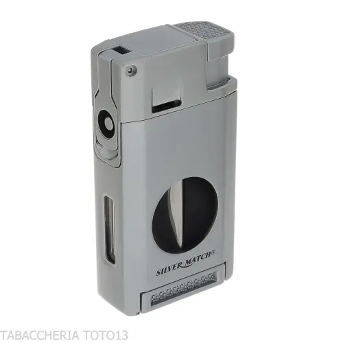 Silver Match Dublin accendino argento double jet flame con tagliasigari V cut-Accendini per Sigaro