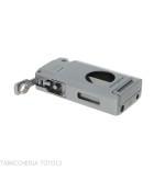 Silver Match Dublin Silver Double Jet Flame Lighter with V-Cut Cigar Cutter-Lighter For Cigar