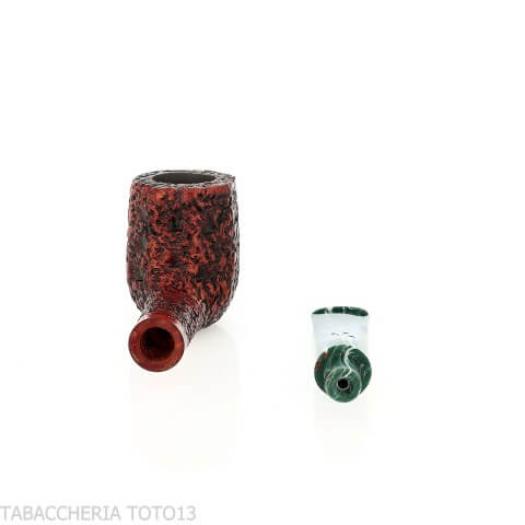 Pipe de billard à panneau droit Mastro Geppetto en bruyère rustiquée - Pipe Pour le Tabac - Racine naturelle