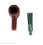 Mastro Geppetto straight Panel Billiard pipe in rusticated briar - Tobacco Pipes - Natural root