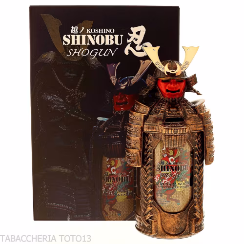 Whisky giapponese Shinobu Shogun con Armatura Samurai