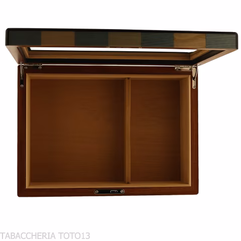 Morici Laguna humidor with glass lid and inlay finish | High quality