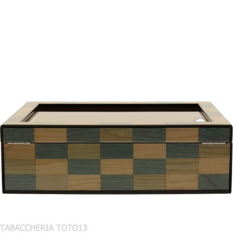 Morici Laguna Humidor mit Glasdeckel und Intarsien