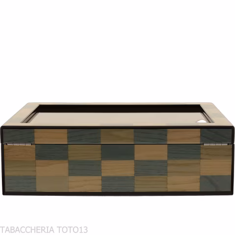 Morici Laguna humidor with glass lid and inlay finish | High quality