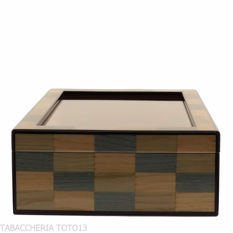Morici Laguna humidor with glass lid and inlay finish | High quality
