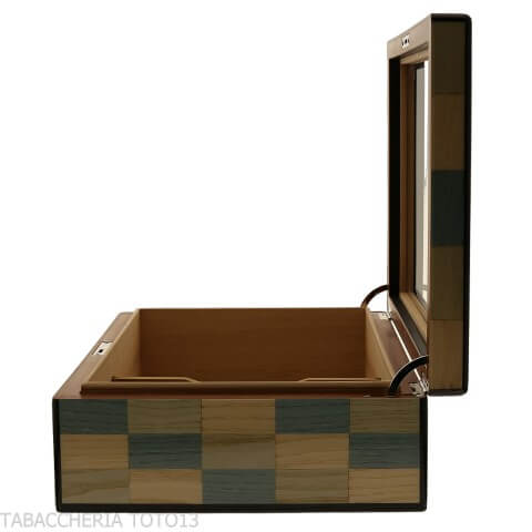 Morici Laguna Humidor mit Glasdeckel und Intarsien