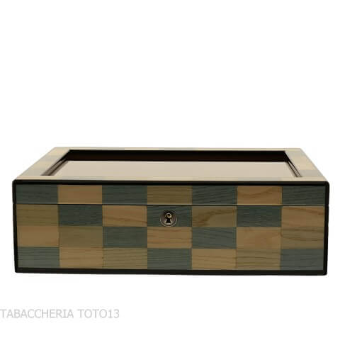 Morici Laguna Humidor mit Glasdeckel und Intarsien