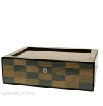 Morici Laguna Humidor mit Glasdeckel und Intarsien