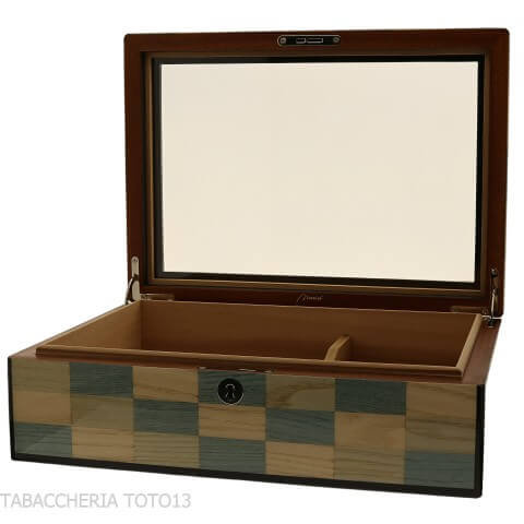 Morici Laguna Humidor mit Glasdeckel und Intarsien