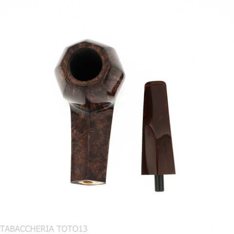 Demua achteckige, flächige Pfeife aus dunkel poliertem Bruyèreholz - Demua - Gheppo Italian Pipes