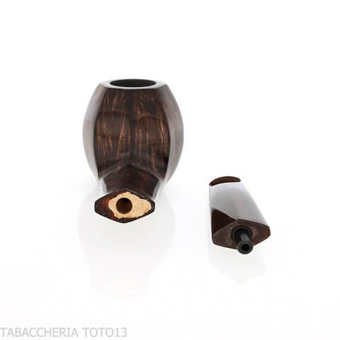 Pipa octogonal Demua de brezo oscuro pulido - Demua - Gheppo Italian Pipes