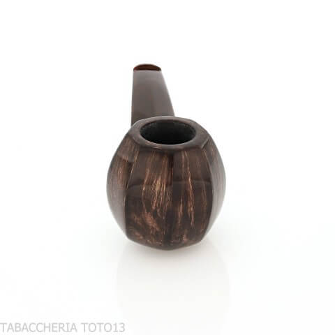 Demua achteckige, flächige Pfeife aus dunkel poliertem Bruyèreholz - Demua - Gheppo Italian Pipes