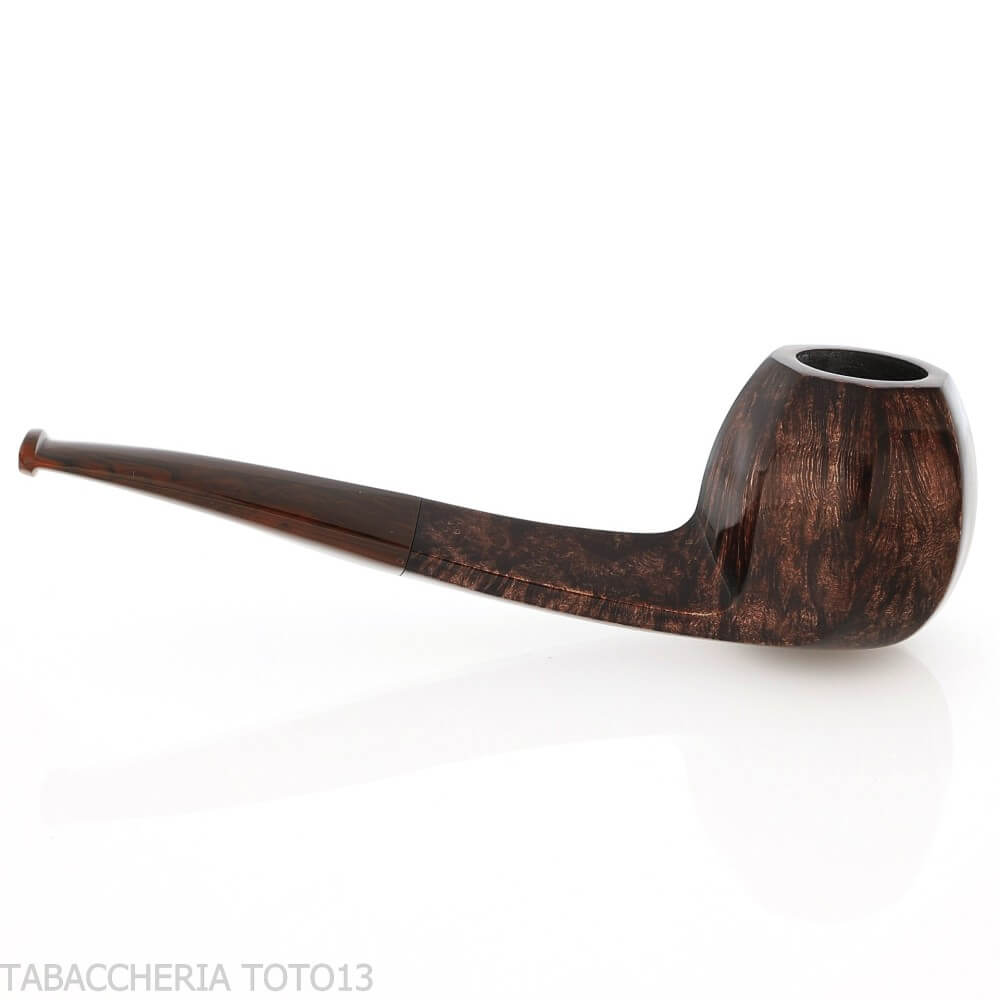 Demua achteckige, flächige Pfeife aus dunkel poliertem Bruyèreholz - Demua - Gheppo Italian Pipes
