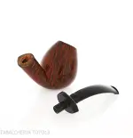 Pipe Gheppo forme brandy courbée, finition bruyère naturelle polie