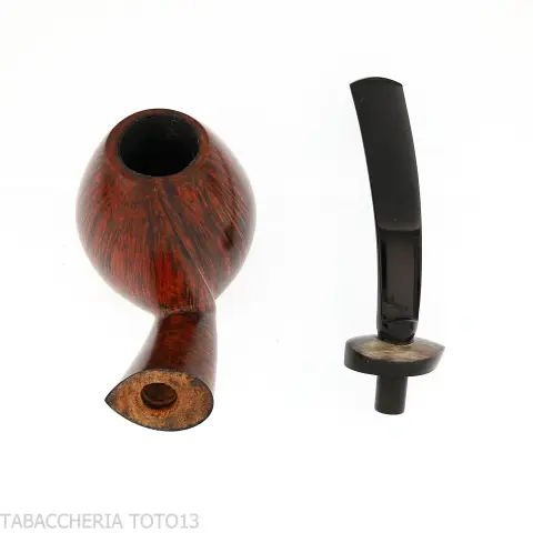 Pipa de brandy curva Gheppo con acabado de brezo natural pulido