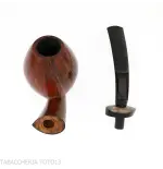 Gheppo curved brandy pipe with a polished natural briar finish