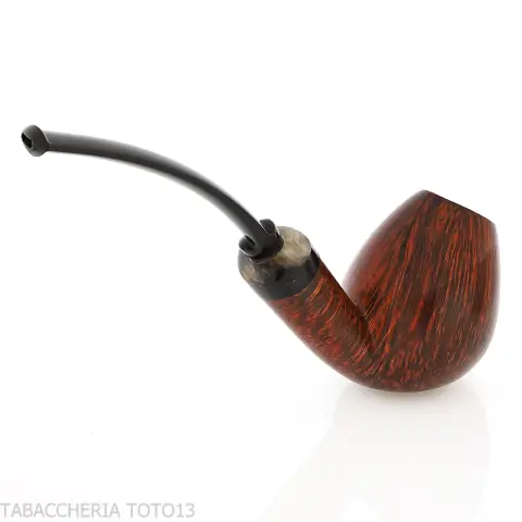 Gheppo curved brandy pipe with a polished natural briar finish