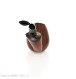 Gheppo pipa grande forma brandy curva finitura radica naturale lucida