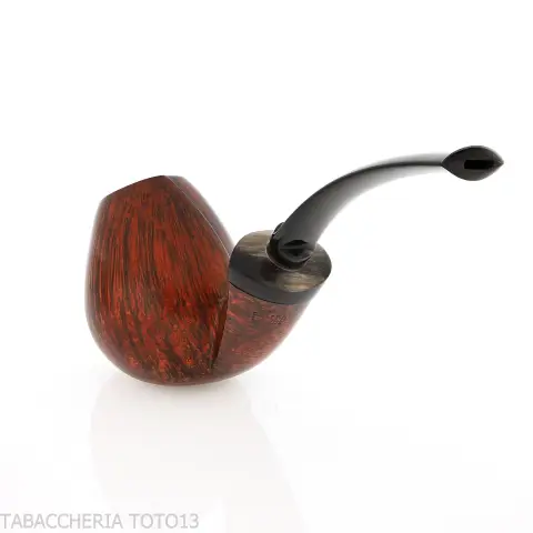 Pipa de brandy curva Gheppo con acabado de brezo natural pulido