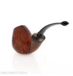 Gheppo curved brandy pipe with a polished natural briar finish