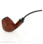 Pipe Gheppo forme brandy courbée, finition bruyère naturelle polie