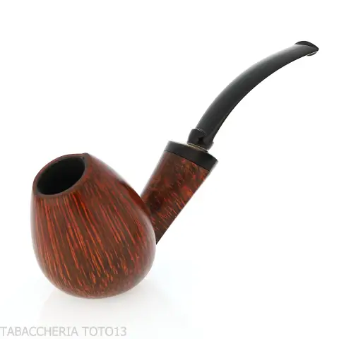 Pipe Gheppo forme brandy courbée, finition bruyère naturelle polie