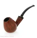 Gheppo curved brandy pipe with a polished natural briar finish