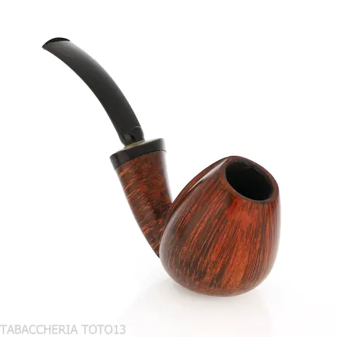 Pipe Gheppo forme brandy courbée, finition bruyère naturelle polie