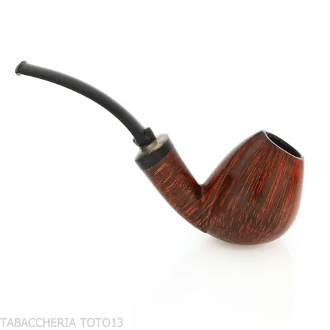 Gheppo curved brandy pipe with a polished natural briar finish