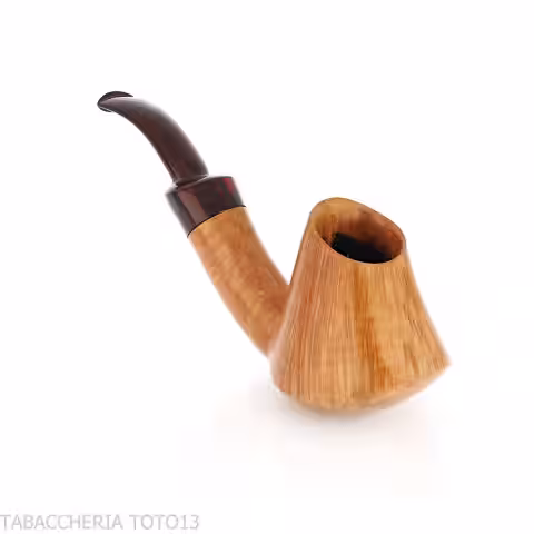 Gheppo-Pfeife in Vulkanform mit glänzendem natürlichem Bruyère-Finish - Gheppo Italian Pipes - Gheppo Italian Pipes