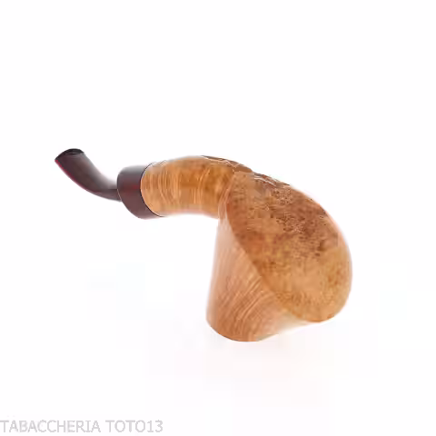 Gheppo-Pfeife in Vulkanform mit glänzendem natürlichem Bruyère-Finish - Gheppo Italian Pipes - Gheppo Italian Pipes