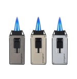 Silver Match Paris Double Jet Flame Lighter and Punch - Lighter For Cigar - Silver Match