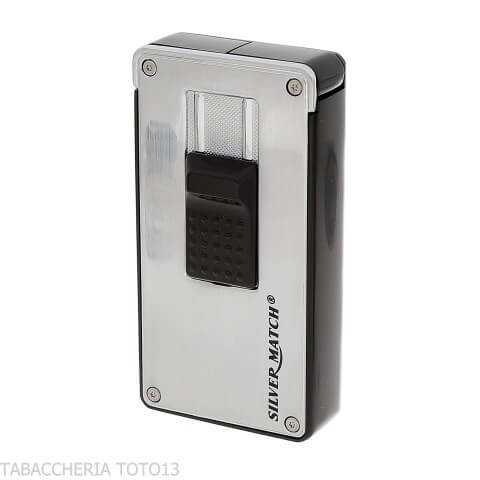 Silver Match Paris Double Jet Flame Lighter and Punch - Lighter For Cigar - Silver Match